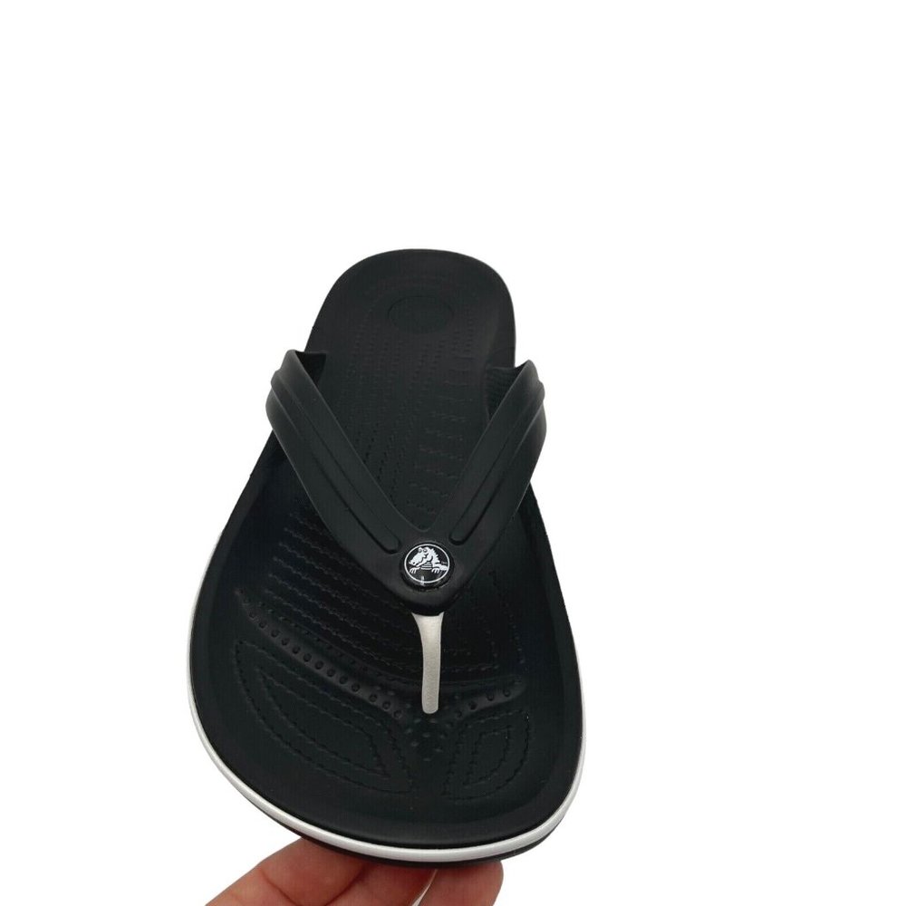 Crocs Men's Flip‎ Flop Sandal Size 9 Black Water Friendly Lightweight & Comfy - Picture 10 of 16